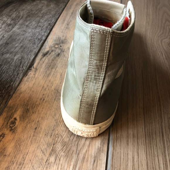 Custom Converse Boston High Tops Grey/Silver with Red Laces Men's Size 10 - Picture 6 of 15